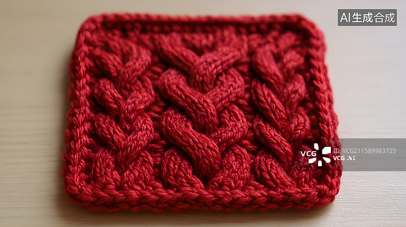 【AI数字艺术】红色编织方块，复杂纹理设计图片素材