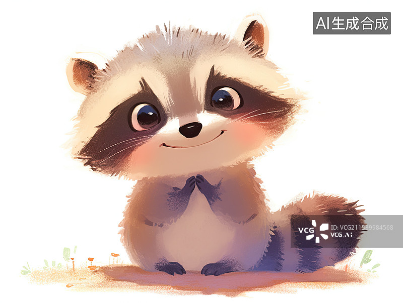 【AI数字艺术】可爱的小浣熊图片素材