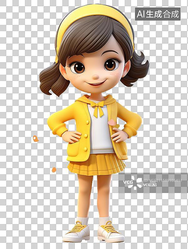 【AI数字艺术】一个女孩子3D肖像插画素材图片素材