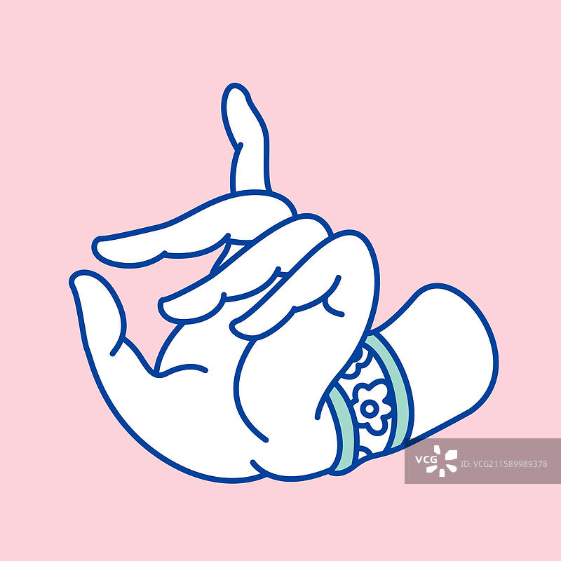 佛手造型卡通风格手势插画图案图片素材