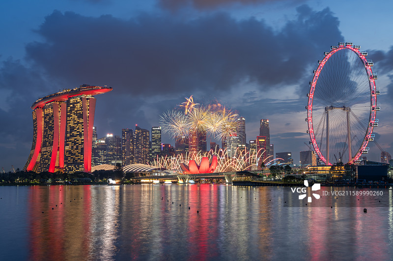 新加坡60周年烟花图片素材