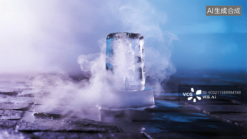 【AI数字艺术】极寒之雾：干冰幻境图片素材