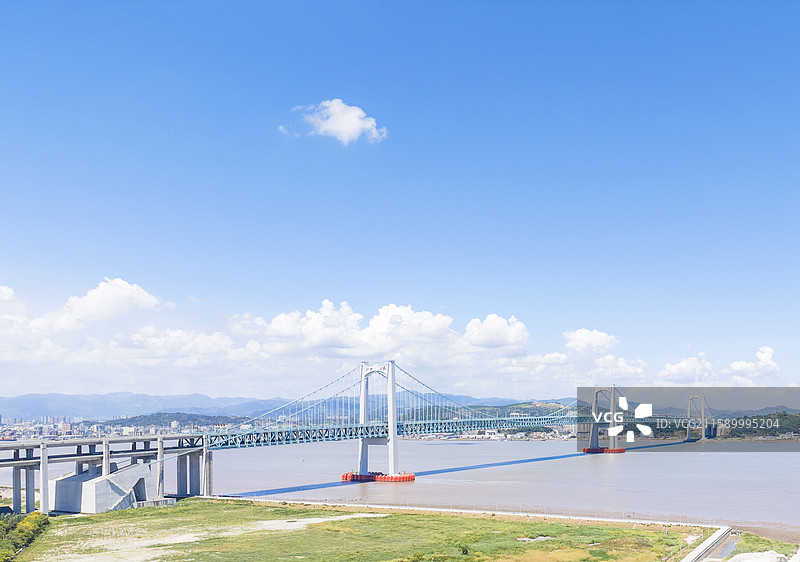 航拍温州瓯江北口大桥 航拍北口大桥 桥 吊桥 航拍瓯江北口大桥 北口大桥图片素材