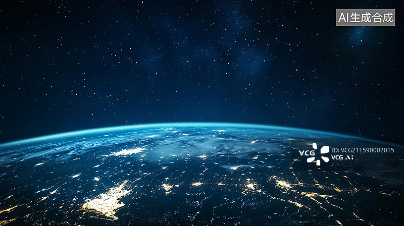 【AI数字艺术】星球表面宇航员视角地球背景图片素材