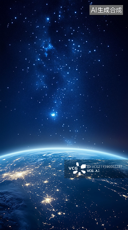 【AI数字艺术】星球表面宇航员视角地球背景图片素材