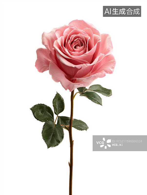 【AI数字艺术】一朵粉色的玫瑰花图片素材