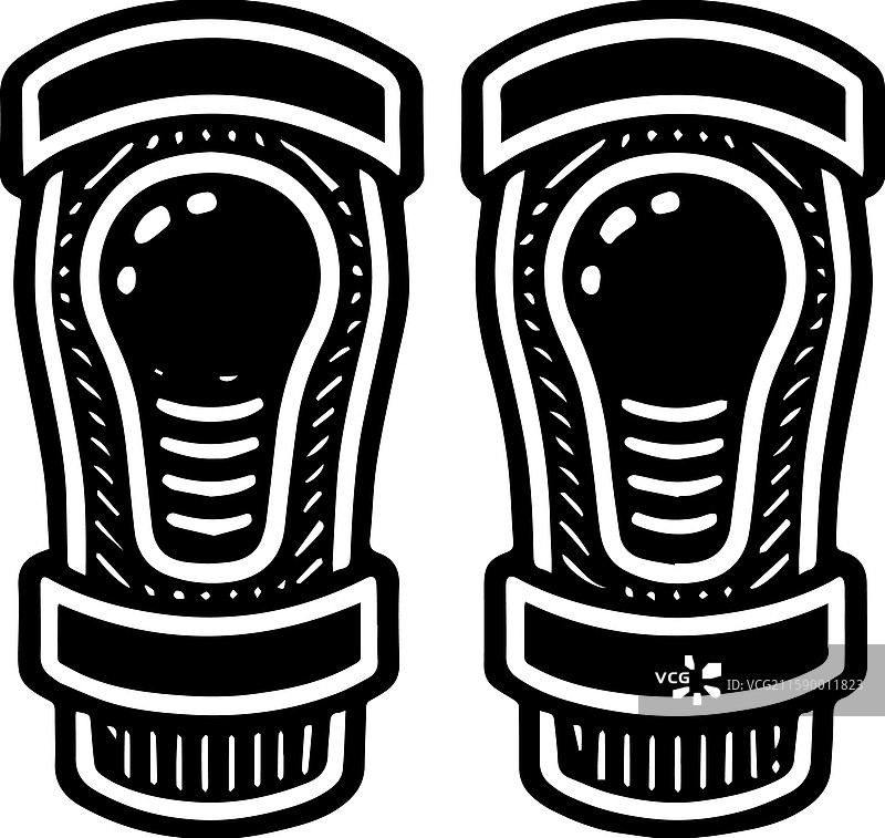 简单的膝盖和肘部护具标志图标图片素材