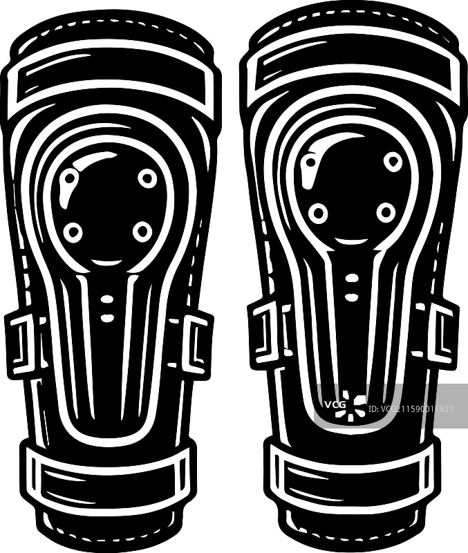 简单的膝盖和肘部护具标志图标图片素材