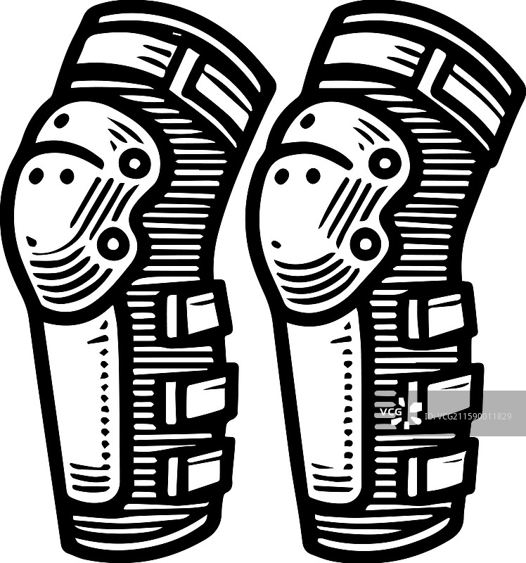 简单的膝盖和肘部护具标志图标图片素材