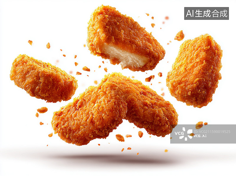 【AI数字艺术】飞舞的鸡块图片素材