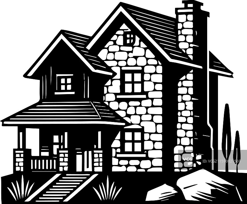 简单的石屋标志设计图标图片素材