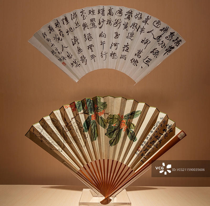 昆玉金桂书画成扇 清·赵之谦 上海博物馆东馆图片素材