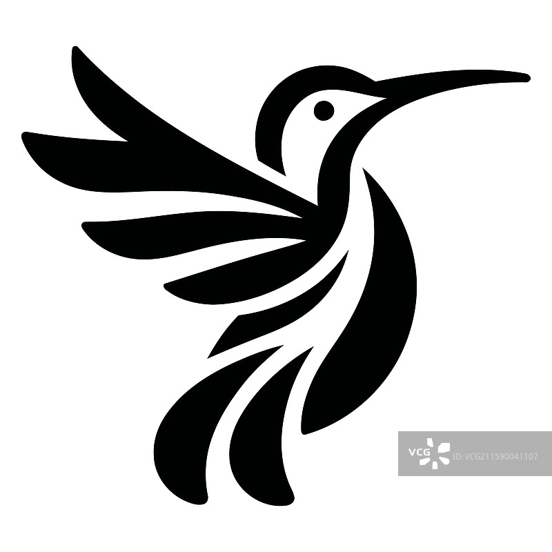 现代蜂鸟图标用于标志设计图片素材