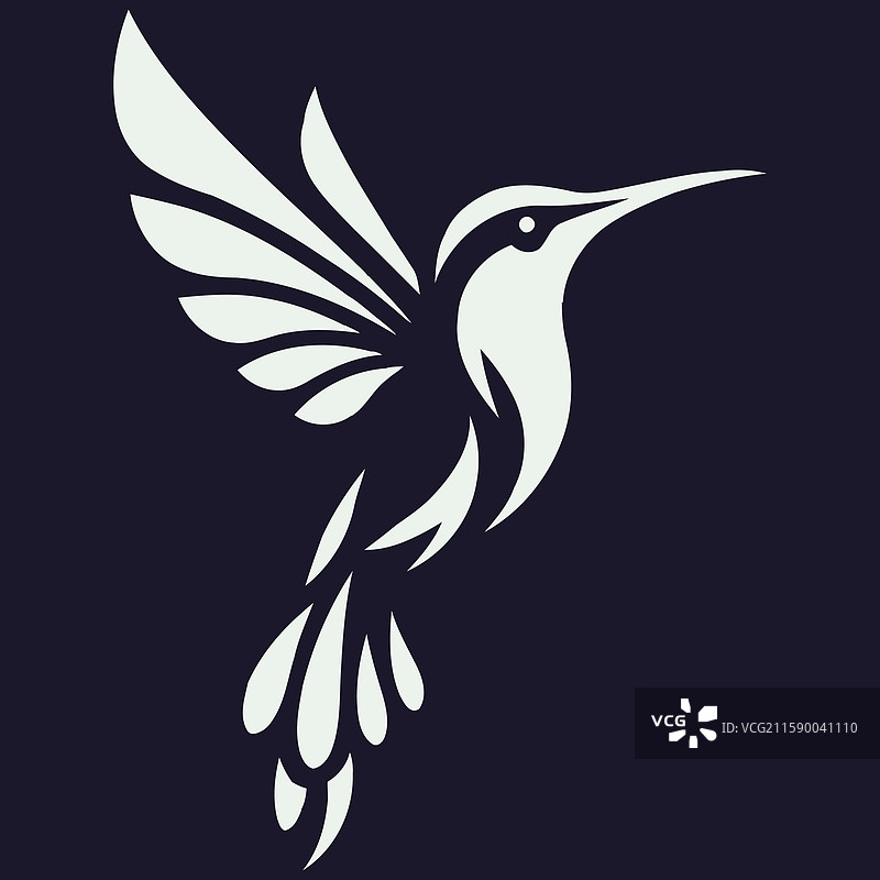 单色蜂鸟用于图形设计图片素材