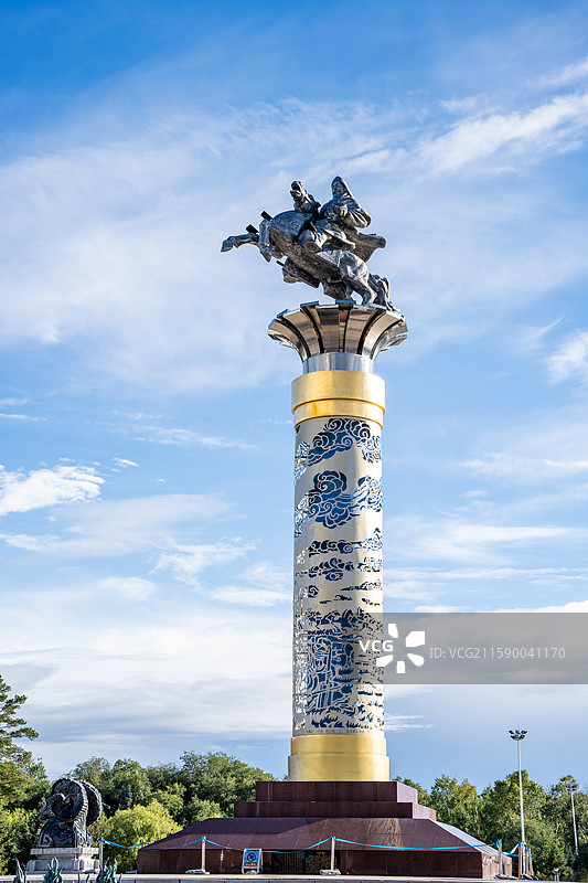 呼伦贝尔市成吉思汗广场图片素材