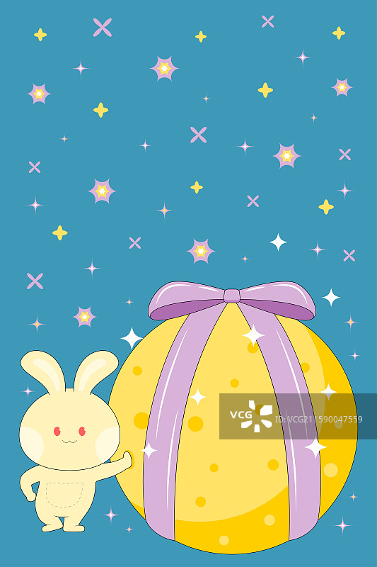 兔子。月亮。【礼物】图片素材