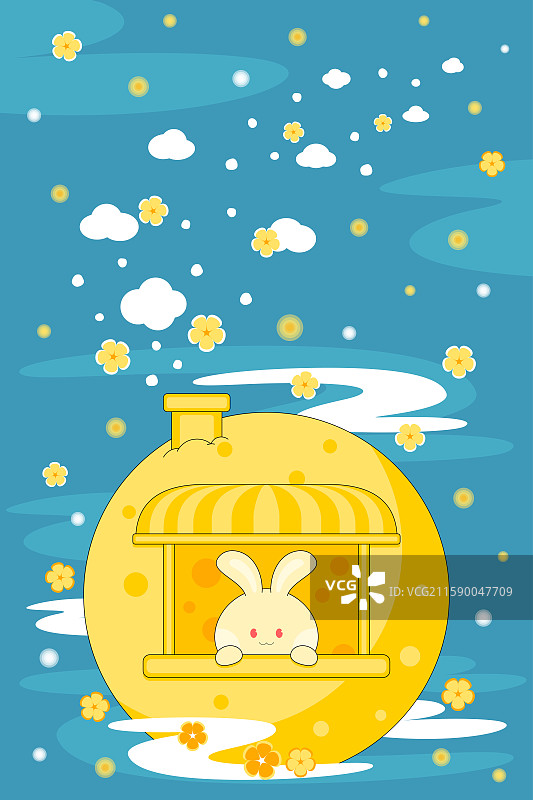 兔子。月亮。【烟火】图片素材