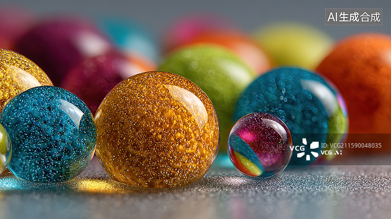 【AI数字艺术】彩色球体图片素材