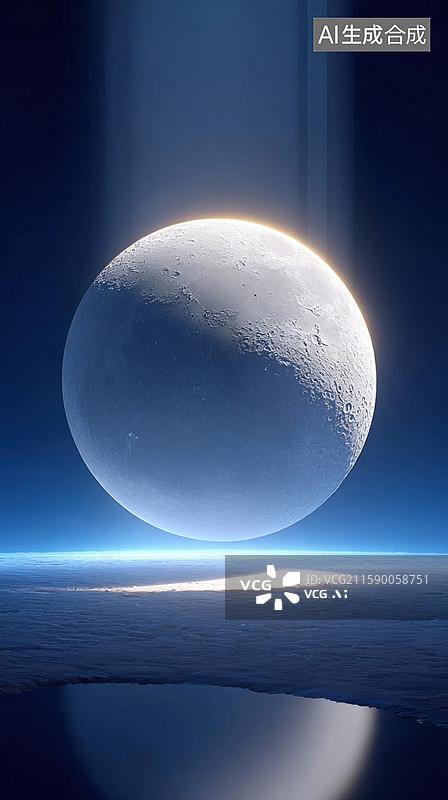 【AI数字艺术】悬浮的月亮图片素材