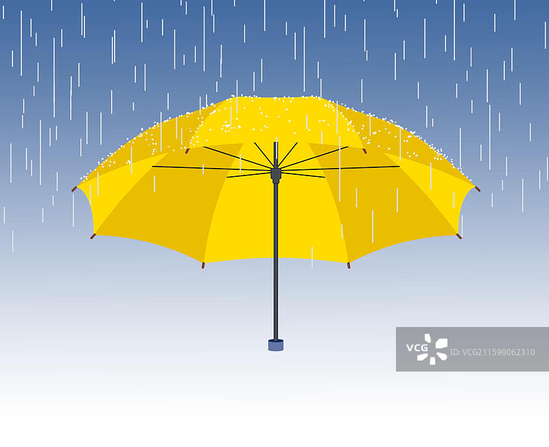 遮风避雨下雨天晴天大太阳遮阳伞雨伞卡通元素素材道具插画图片素材