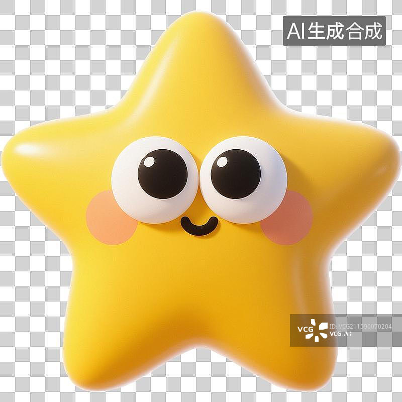 【AI数字艺术】3D星星图标图片素材