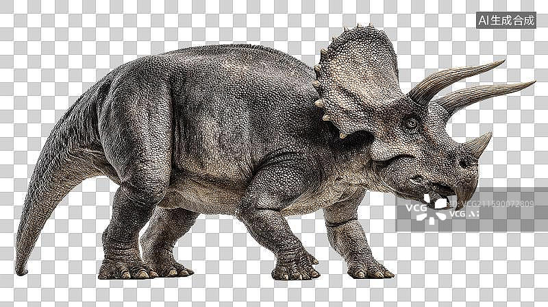 【AI数字艺术】三觭龙侧面图，细节清晰图片素材