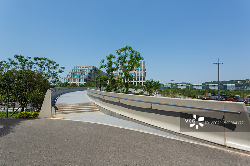 城市地标建筑与广场平台图片素材