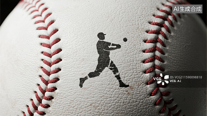 【AI数字艺术】棒球与投手剪影图片素材