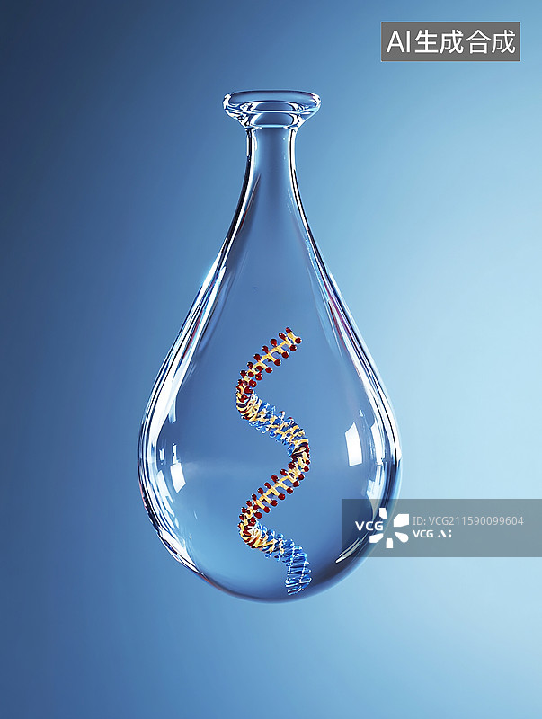 【AI数字艺术】水滴中的基因生命密码图片素材