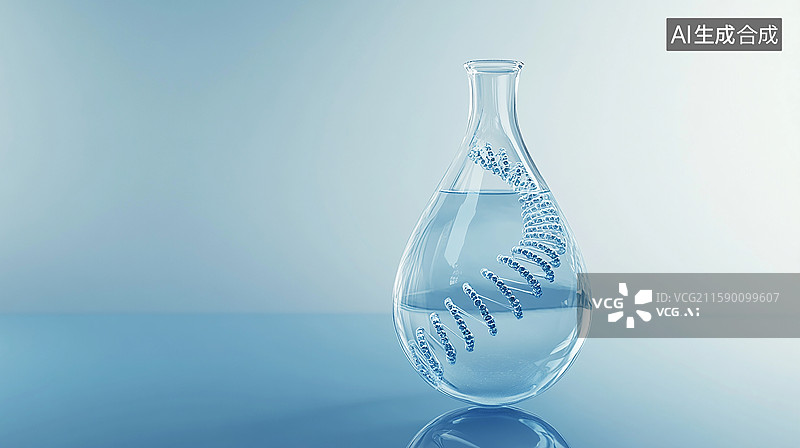 【AI数字艺术】水滴中的基因生命密码图片素材