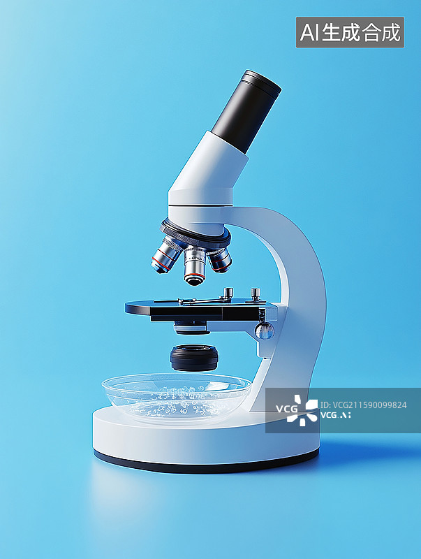 【AI数字艺术】科研实验的显微镜图片素材