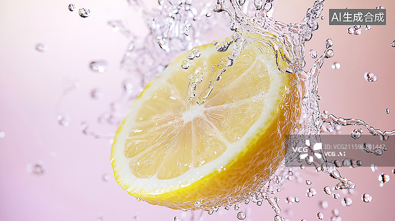 【AI数字艺术】飞溅的橙子切片插画背景图片素材