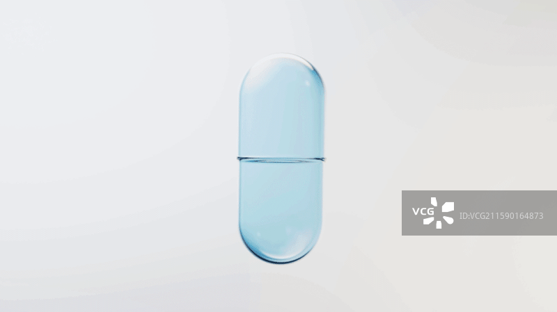 蓝色医药胶囊与颗粒三维渲染图片素材