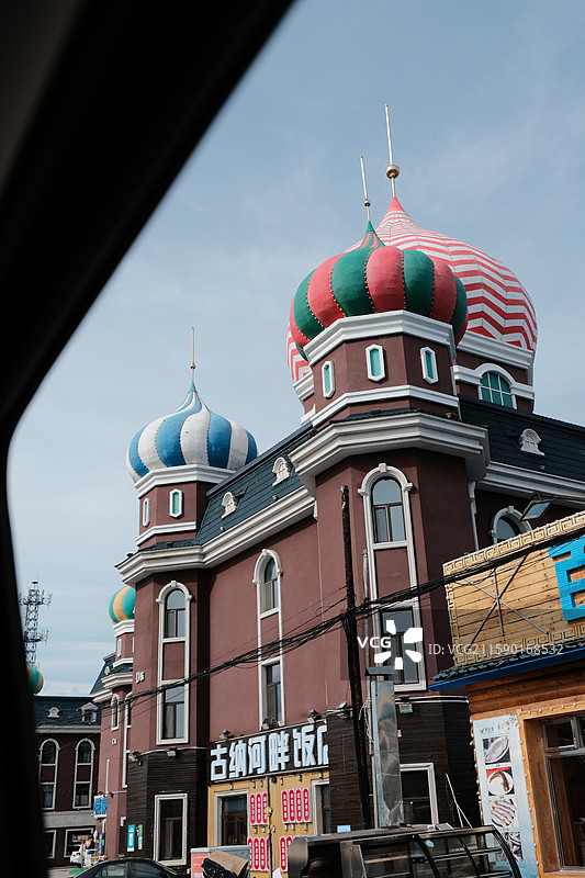 呼伦贝尔室韦小镇建筑图片素材