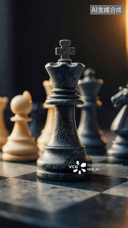 【AI数字艺术】棋盘上的对决图片素材