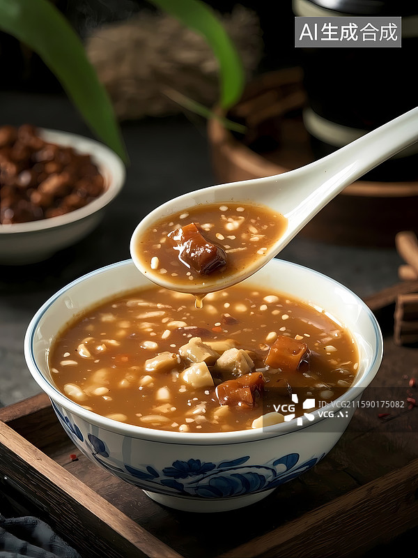 【AI数字艺术】河南胡辣汤美食特写图片素材