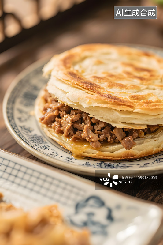【AI数字艺术】香酥可口的肉夹馍图片素材