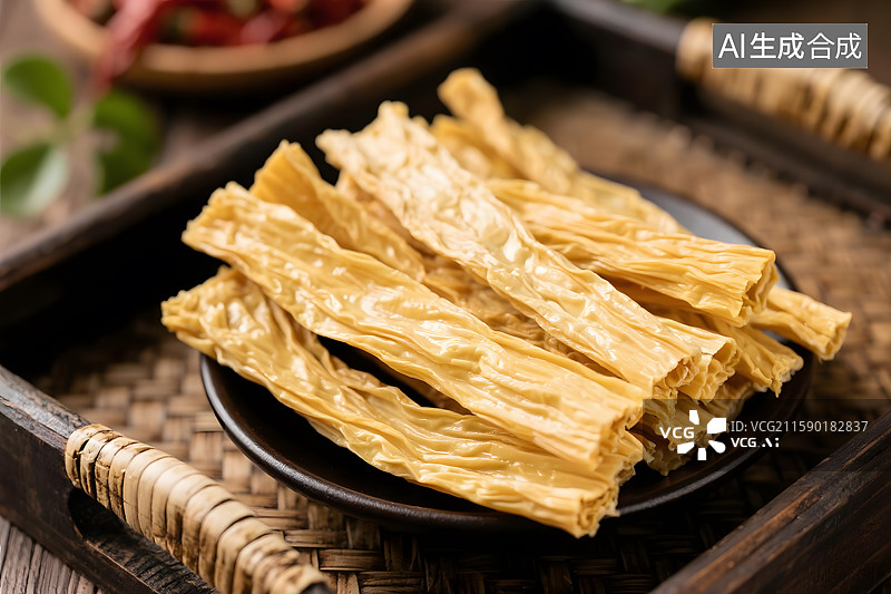 【AI数字艺术】传统手工腐竹干图片素材