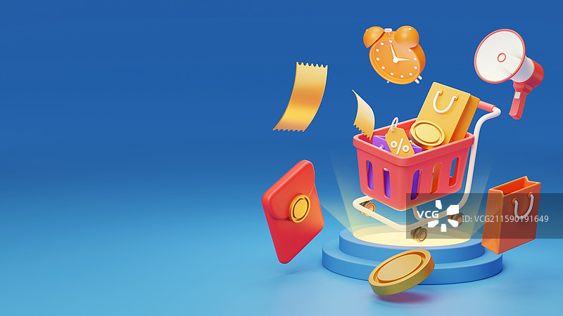 电商促销网购消费购物营销3D图片素材