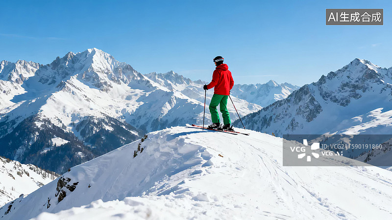 【AI数字艺术】雪山登山者攀登场景图片素材