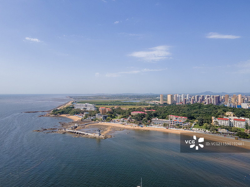 兴城海滨航拍图片素材