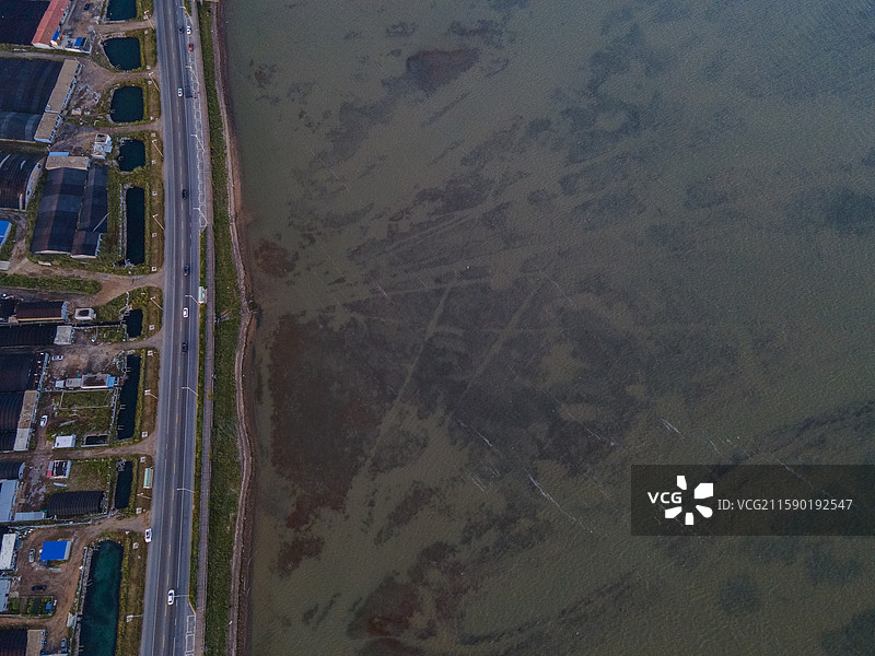 黄昏下的兴城海滨景色图片素材