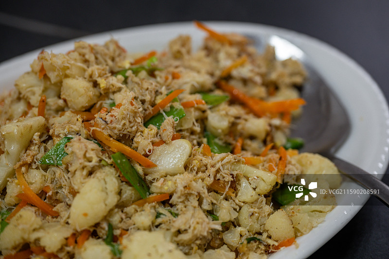 美味的蟹肉炒菜图片素材