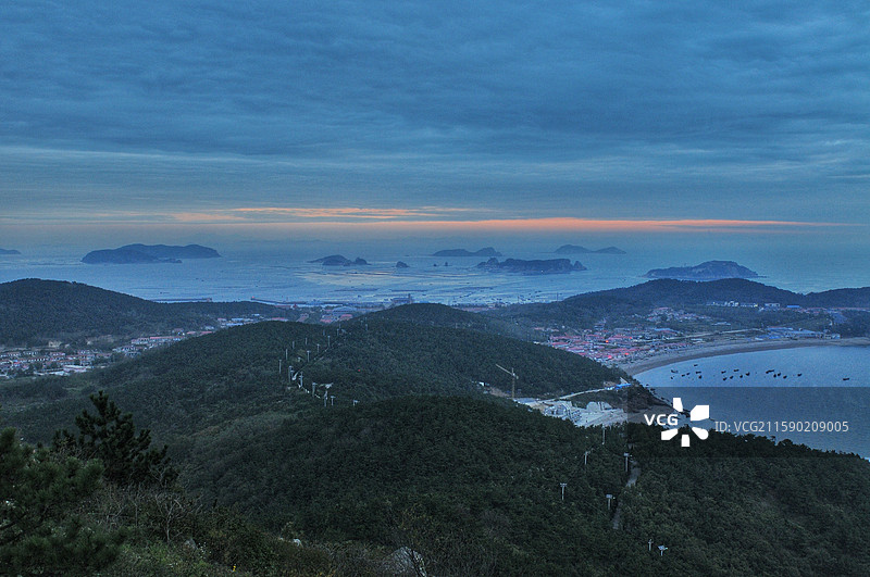 晨曦中的辽宁庄河海王九岛图片素材