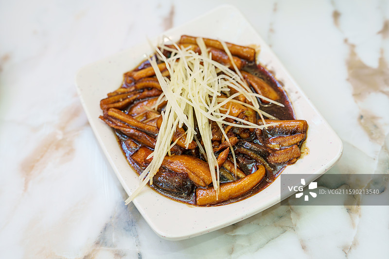 苏州美食 响油鳝糊 苏式面浇头图片素材