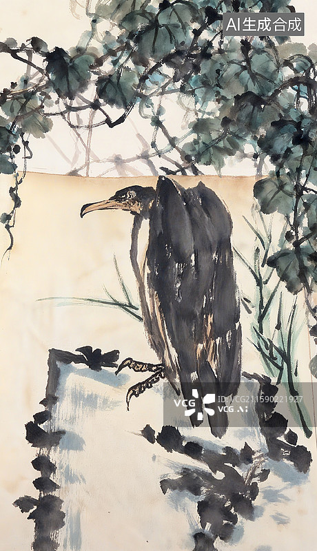 【AI数字艺术】苍鹰磐石图图片素材