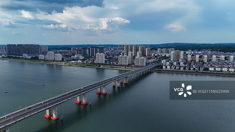 万安赣江大桥航拍图图片素材