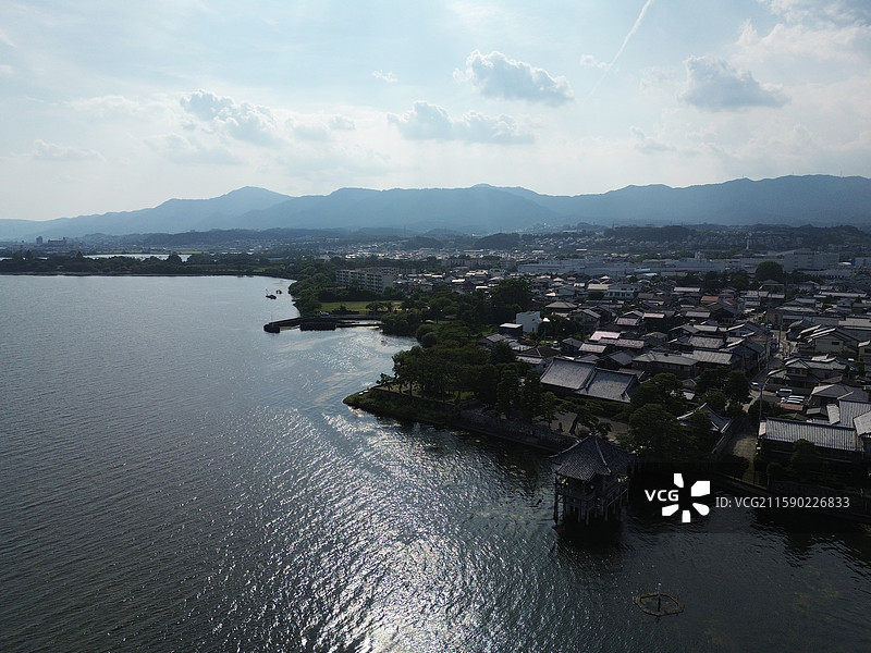日本琵琶湖満月寺 浮御堂图片素材