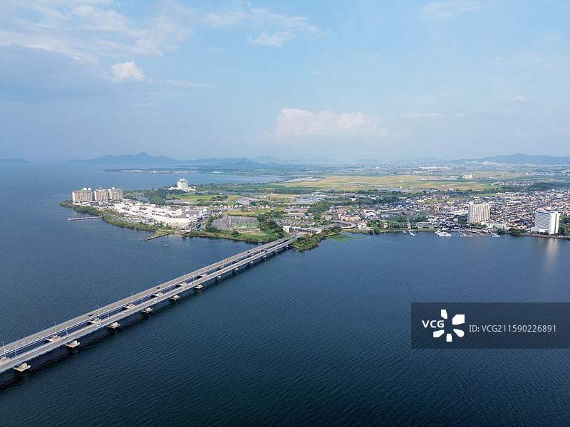 日本滋贺县 琵琶湖大桥图片素材