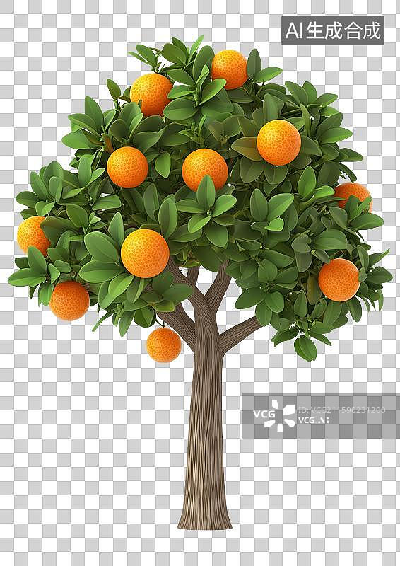 【AI数字艺术】3D橘子树/橙子树图片素材